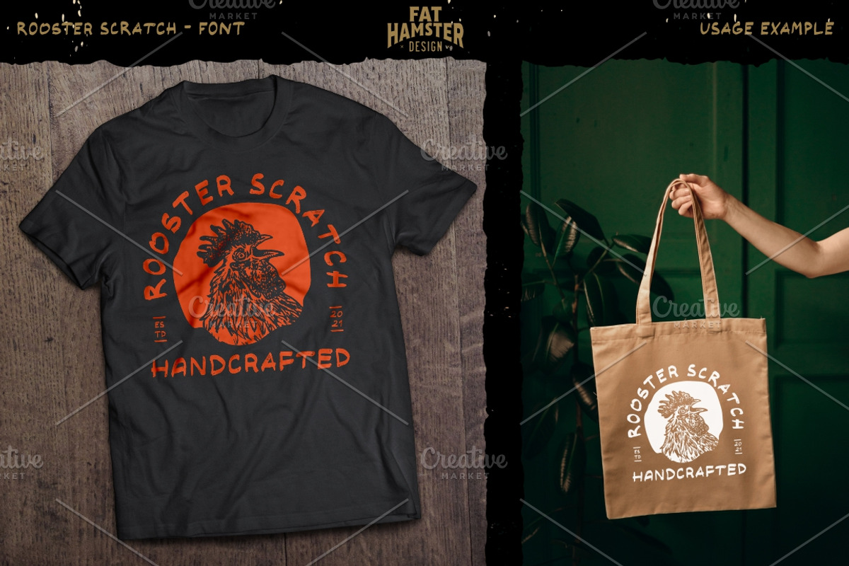 Rooster Scratch handcrafted font, a Handwritten Font by Fat Hamster (Photo 2 of 9)