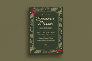 Floral Christmas Dinner Invitation, an Invitation Template by Guuver