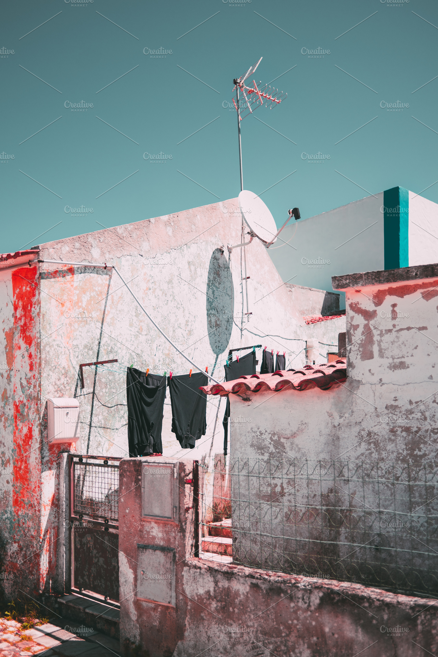 Clothesline in a Portuguese village, an Architecture Photo by SkyNext
