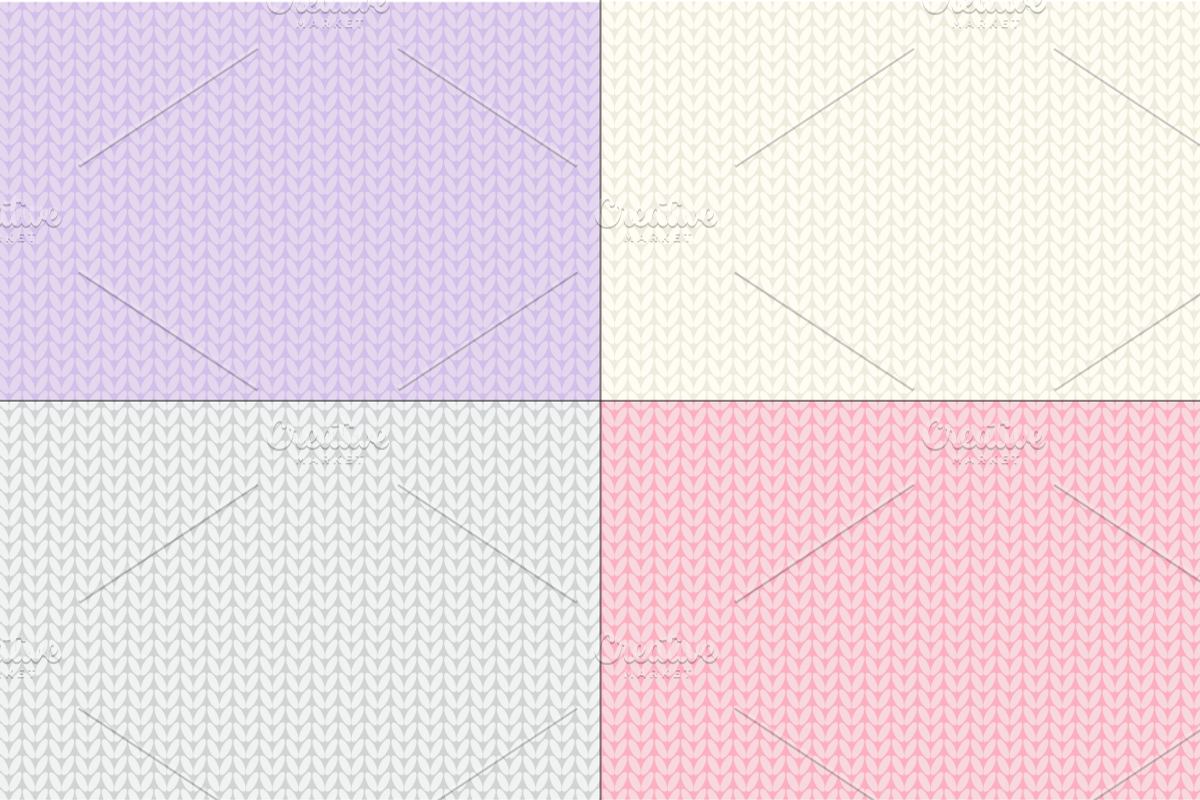 Seamless Pastel Knit Patterns preview 4
