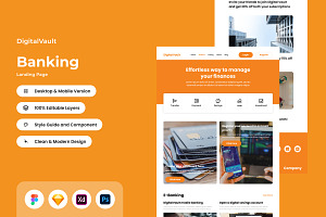 DigitalVault - Banking Landing Page2, a Landing Page Template by twinstd