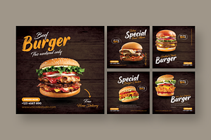 Burger - Instagram Post Template, a Social Media Template by UnicodeID