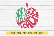 Pre K Teacher Apple SVG Cut, an Object Graphic by DigitalDesignsLaura (Thumbnail 4 of 7)