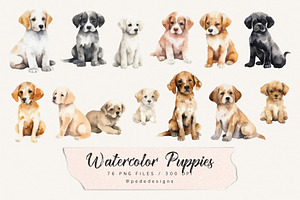 Watercolor Puppies