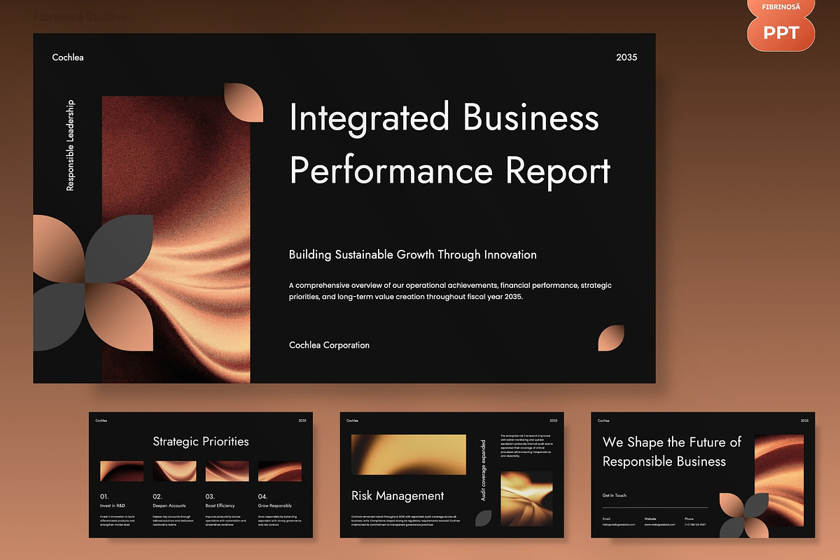 Corporate Annual & Financial Report, a Presentation Template by FIBRINOSÄ (Photo 2 of 7)