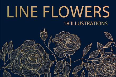 Line Flowers Illustrations, a Decorative Illustration by Marylia