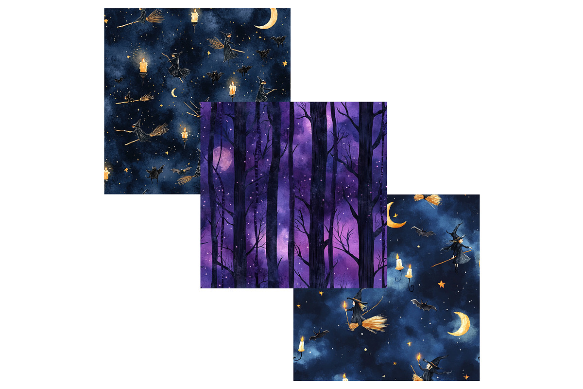 Twilight Witch Digital Paper, a Pattern Graphic by CitraGraphics (Photo 4 of 4)