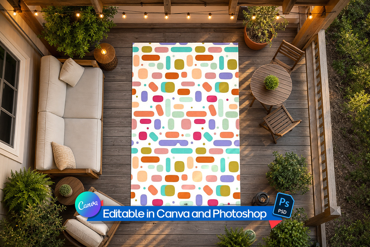 Zen terrace rug mockup, an Advertising Mockup by Rami's Mockups (Photo 3 of 3)