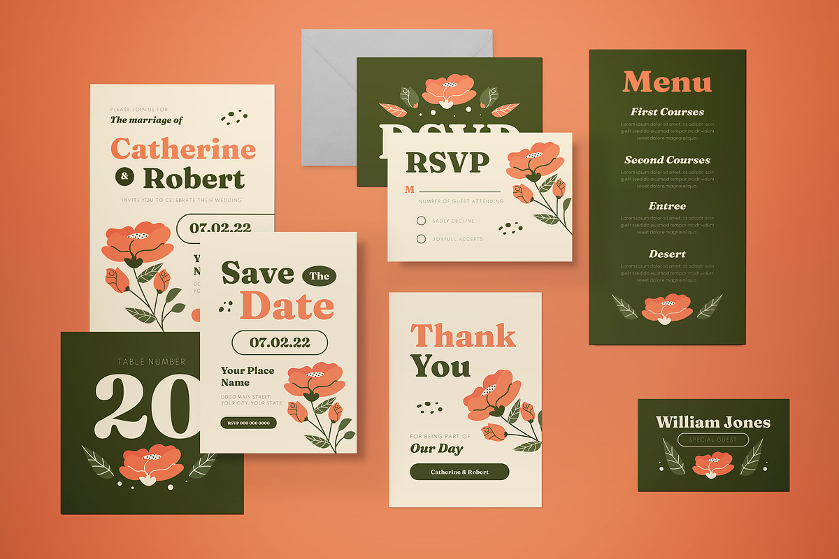 Wedding Invitation Set, an Invitation Template by graphicook (Photo 1 of 3)