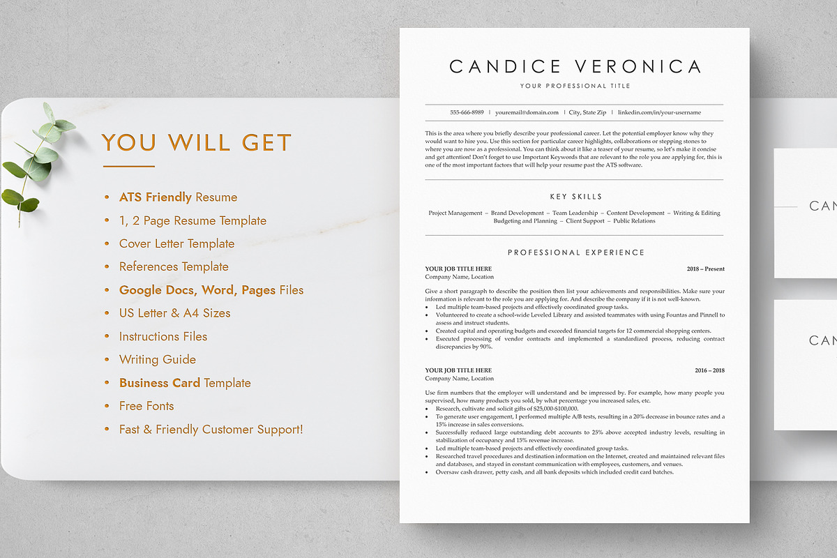 ATS Resume Template - CANDICE, a Resume Template by TheStandOutResume (Photo 7 of 7)