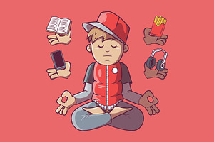Meditating Character, a Person Illustration by pedrors