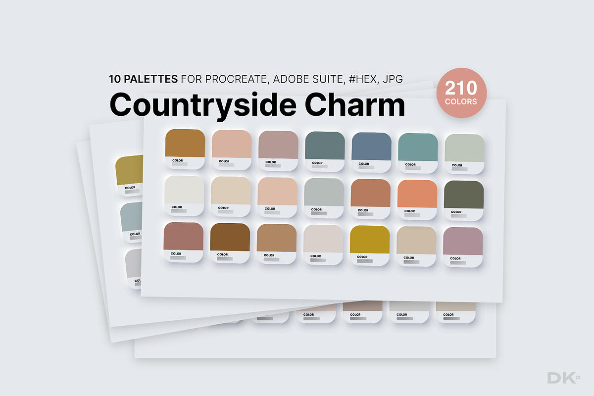 Pastel Color Swatches for Procreate, a Palette Add-On by Designer's Kit Co (Photo 1 of 10)