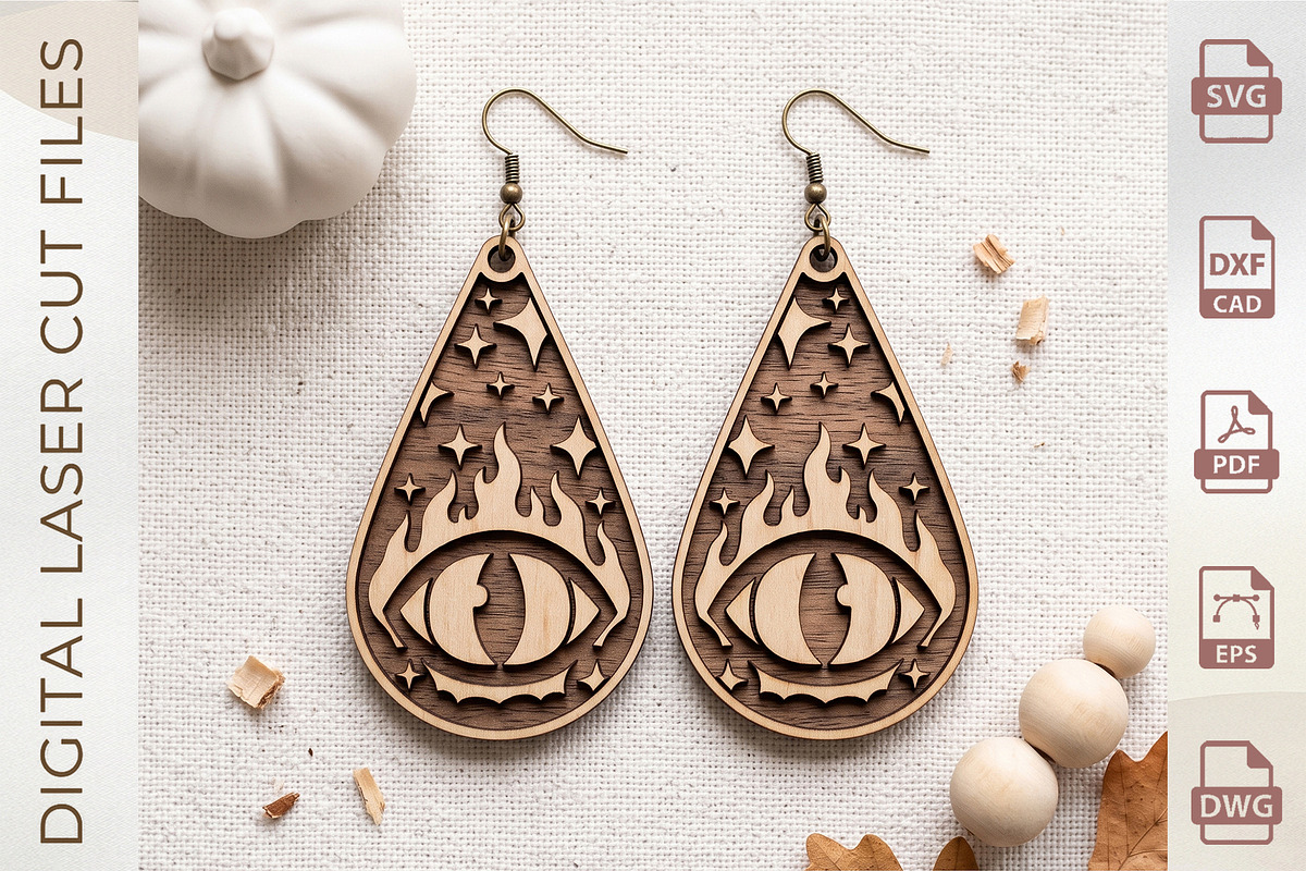 Halloween Earring SVG Collection, an Object Graphic by WoodoraCut (Photo 8 of 11)