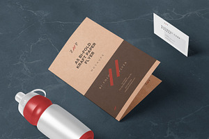 A5 Bi Fold Kraft Paper Flyer Mockups