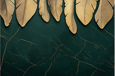 Gold metallic feathers on a dark, an Abstract Photo by Sergey Kotenev
