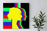 Silhouette of a Woman with Rainbow, a Background Graphic by Sharon Schwalbe (Thumbnail 1 of 6)