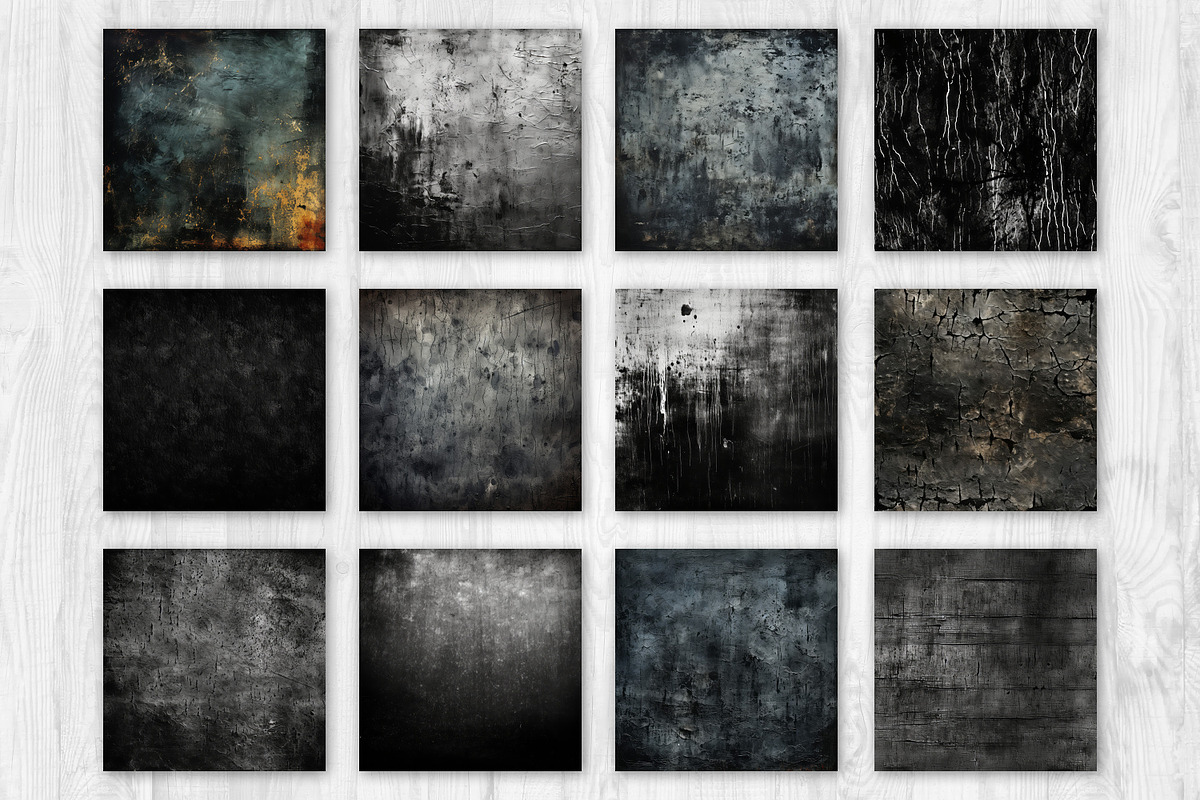 Black Grunge Backgrounds, a Background Graphic by Skritch Studio (Photo 3 of 5)