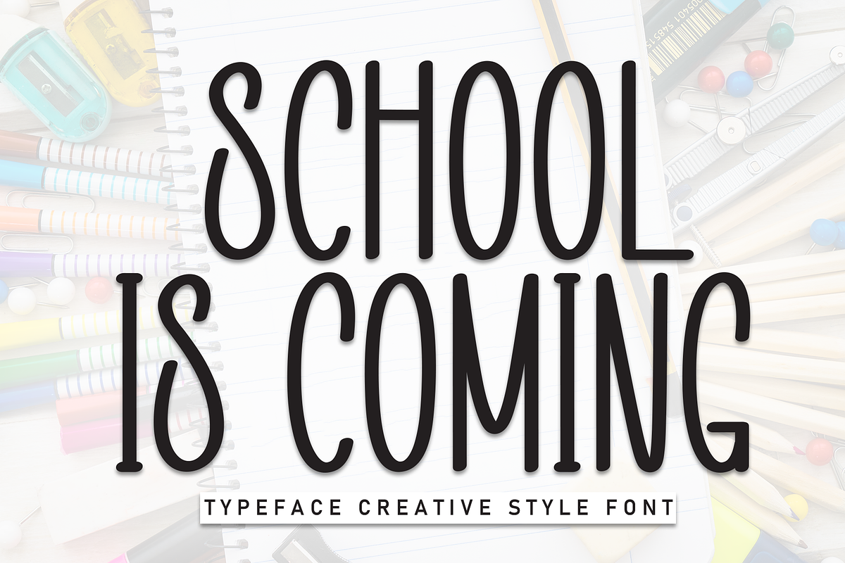 School Is Coming | Script Font, a Script Font by Scratchones (Photo 1 of 8)