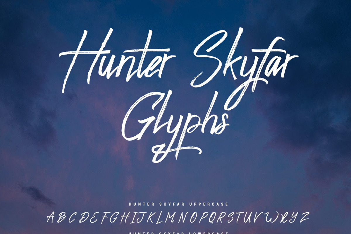 Hunter Skyfar- Dry Brush Script, a Script Font by FHFont (Photo 12 of 12)