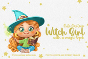 Cute cartoon redhaired Witch girl, a Person Illustration by Azuzlikus (Thumbnail 1 of 3)