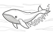 Whale Line Art Vector Bundle, an Illustration by yasushie (Thumbnail 36 of 51)