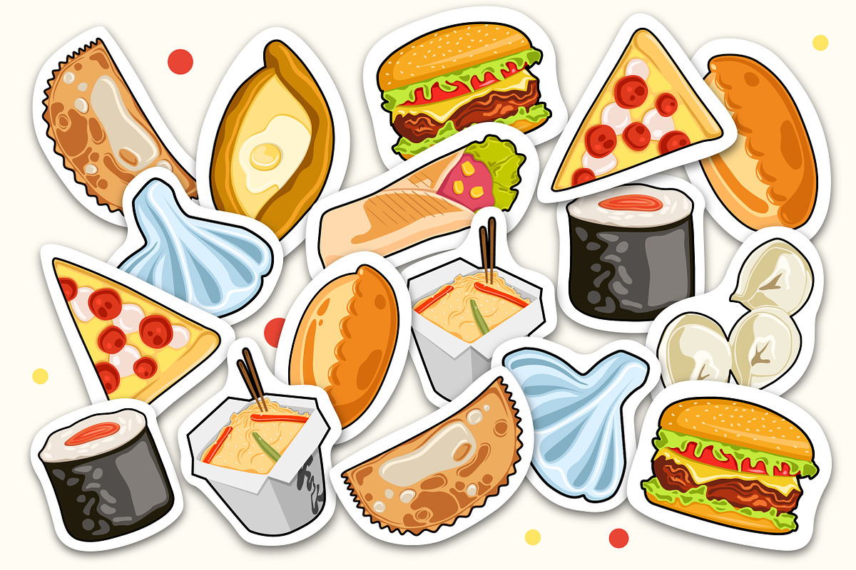 Stickers & pins Fast food, a Food Illustration by Onceli*art (Photo 2 of 6)