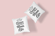 Queen of Mom Life T-Shirt Design SVG, an Object Illustration by Ghagra (Thumbnail 5 of 7)
