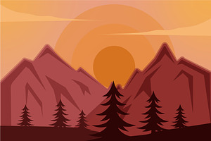 mountain landscaped vector design, a Decorative Illustration by zyxroun shop