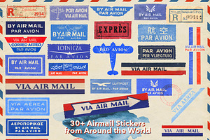 Airmail Postal Kit 140 Items