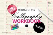Calligraphy Workbook for Procreate, a Brush Add-On by Spasibenko Art (Thumbnail 5 of 5)