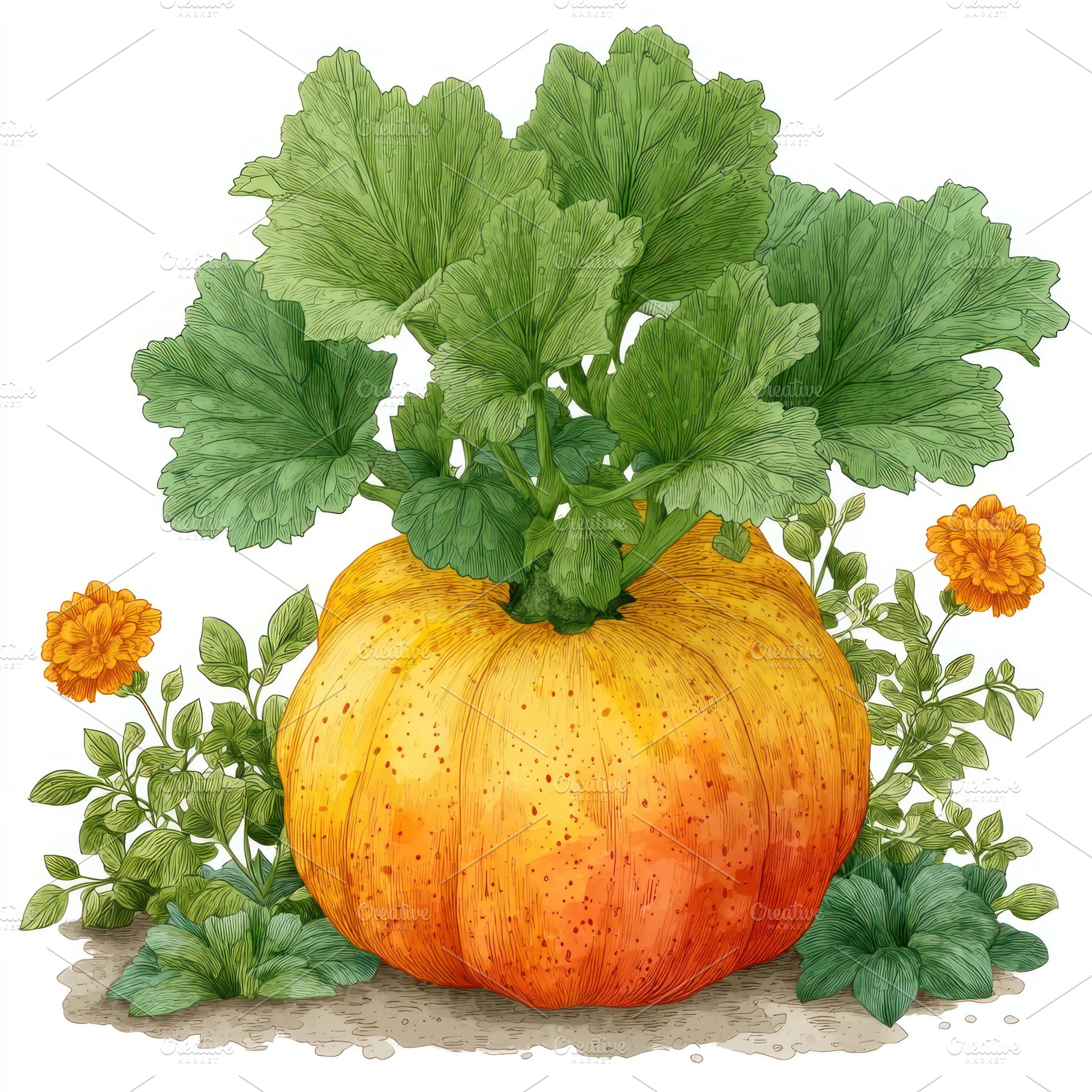 Pastel-colored pumpkin with soft leaves and delicate textures on, a Holiday Photo by José Manuel Gelpi