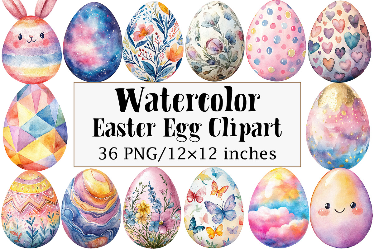 Easter Egg Clipart, an Illustration by Design Market (Photo 1 of 5)
