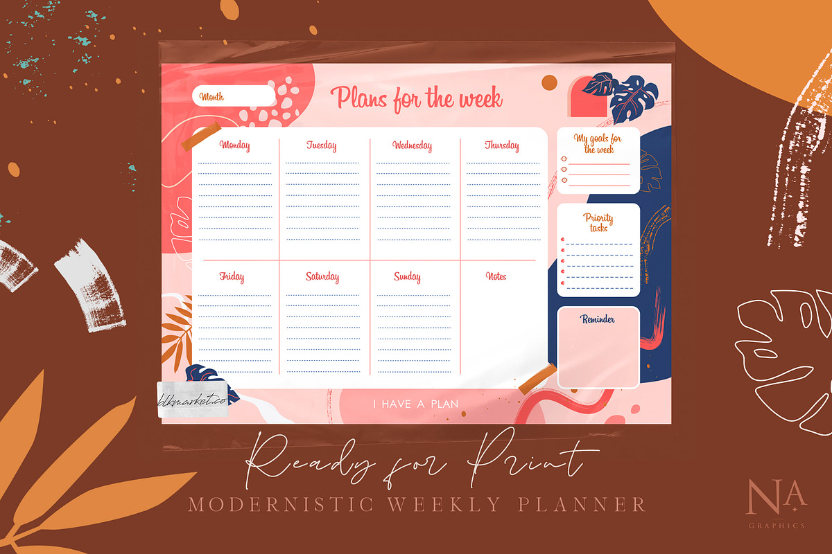 Daily & Weekly Planner, a Stationery Template by NassyArt (Photo 6 of 6)
