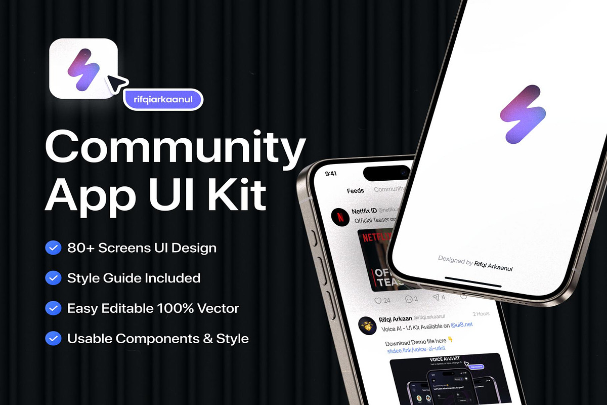 Slidee - Community App UI Kit, an UI Kit Template by Lumina_ui_ux202 (Photo 1 of 6)