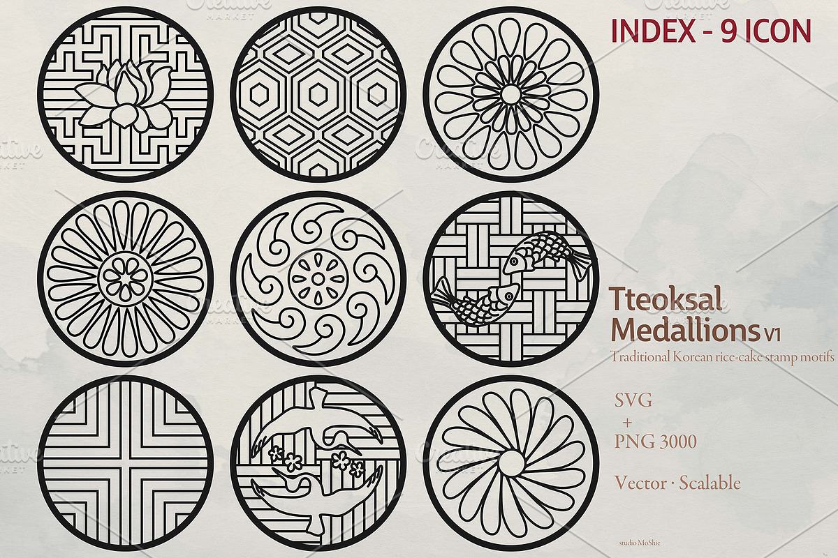 Korean Seal / Medallion Badge System, a Graphic by studio MoShie (Photo 2 of 6)