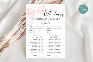 Birthday Party Game Template, an Invitation Template by Elena Medvedeva