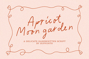 Apricot Moon Garden Delicate Script