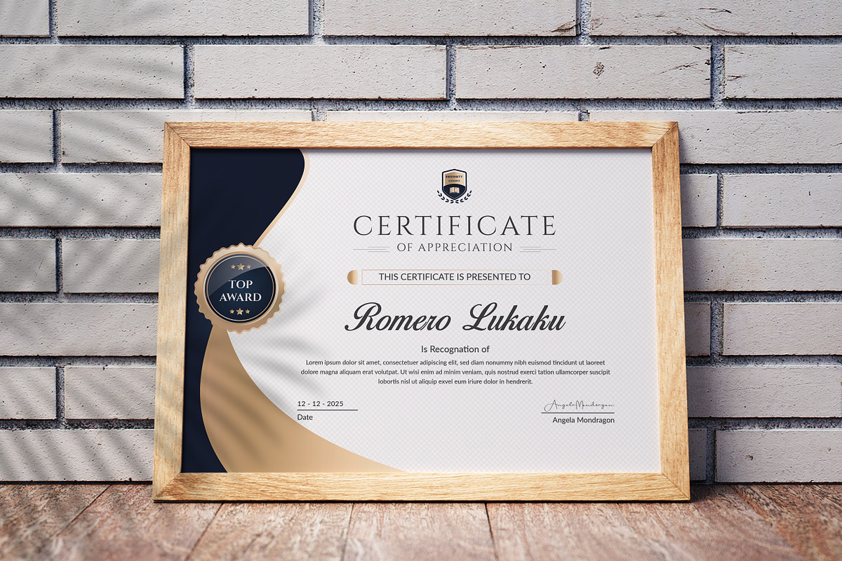 Certificate Template, a Stationery Template by ResumeDevisers (Photo 3 of 7)