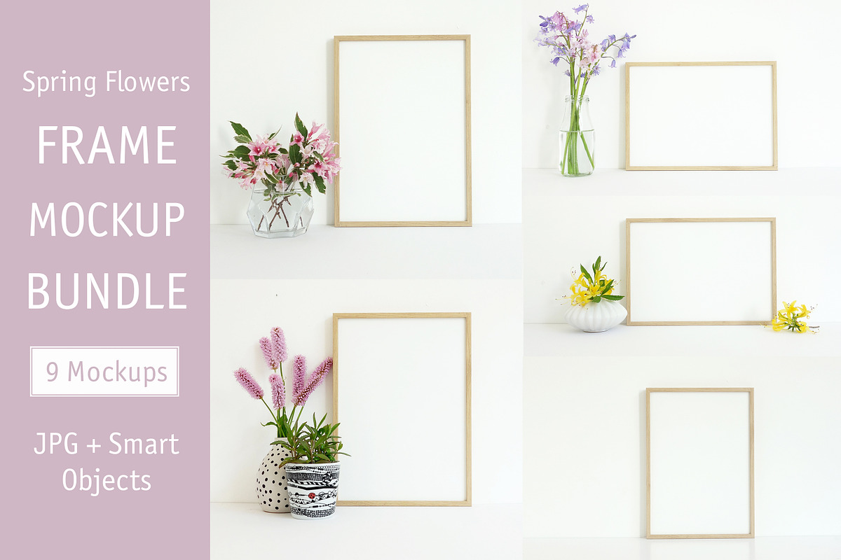 Spring Frame Mockup Bundle, A4 Frame, a Print Template by YOYO Photo (Photo 1 of 10)