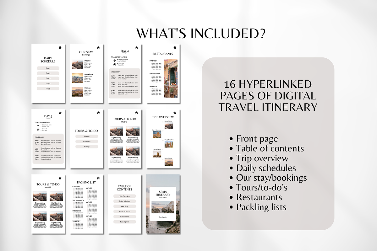 Travel Itinerary Template, a Social Media Template by SociallyyCreative (Photo 2 of 10)