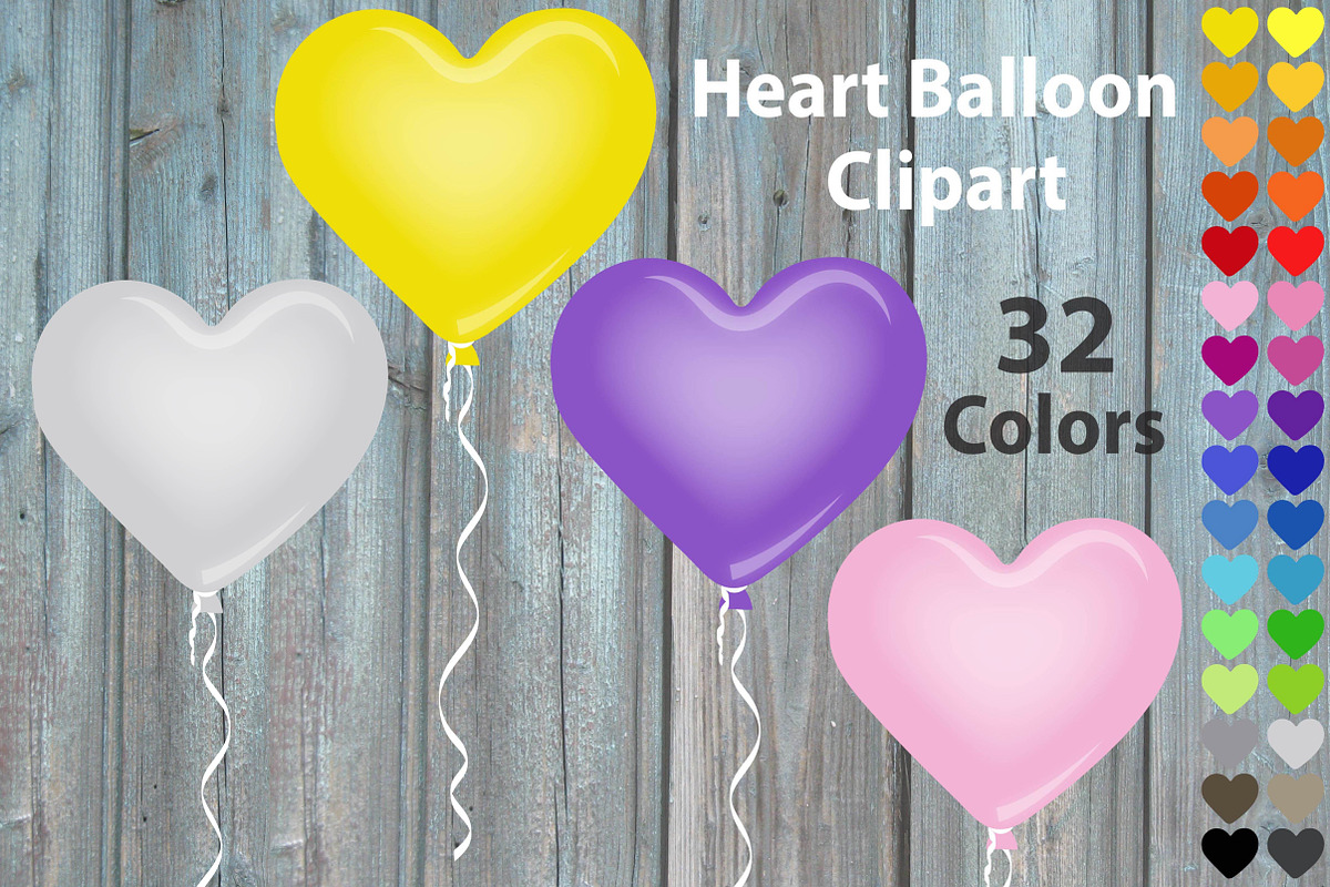 Clip Art - Balloon Hearts, an Illustration by Leska's Digitals (Photo 1 of 2)
