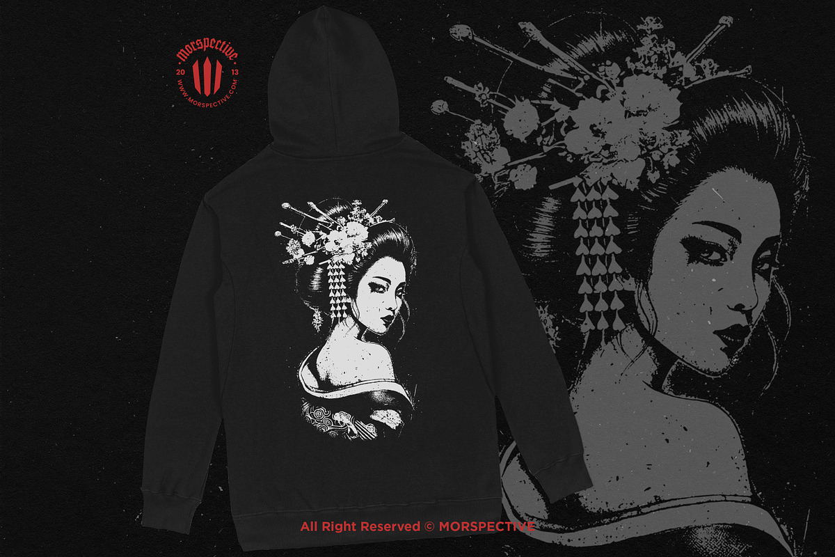 10 Bundle Dark Art Geisha Japanese, an Illustration by Morspective (Photo 4 of 7)