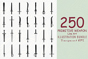Primitive sword line art bundle, an Object Illustration by Sofia's Fashion (Thumbnail 1 of 4)