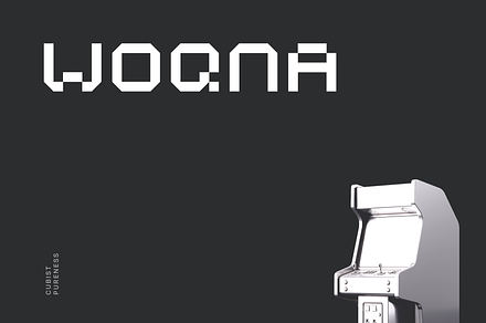 Woqna Pixel Tech Font, a Font by baqoos