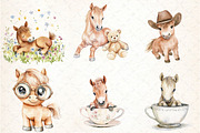 Watercolor Horse Clipart Bundle, an Illustration by DreamCafeArt (Thumbnail 3 of 7)