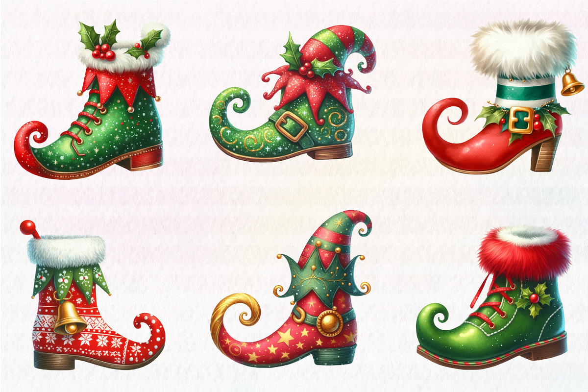 Christmas Elf Shoes Clipart, an Illustration by CreationArt (Photo 2 of 5)