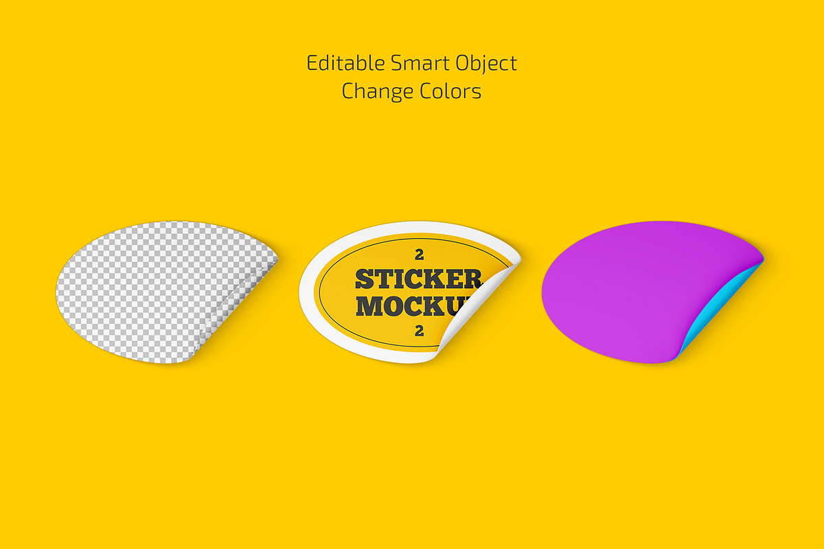 Oval Stickers Mockup Set, an Advertising Mockup by Country4k (Photo 2 of 4)