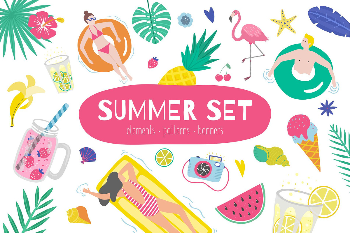 Vector summer set, an Animal Illustration by Kattarina Po (Photo 1 of 5)