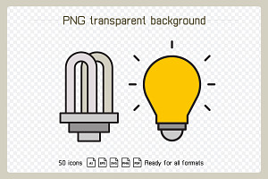 Light Bulb And Electric Lamp Icons