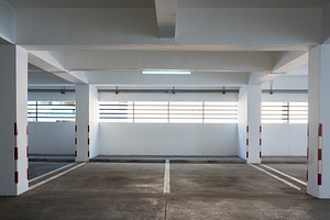 Empty car parking in building
